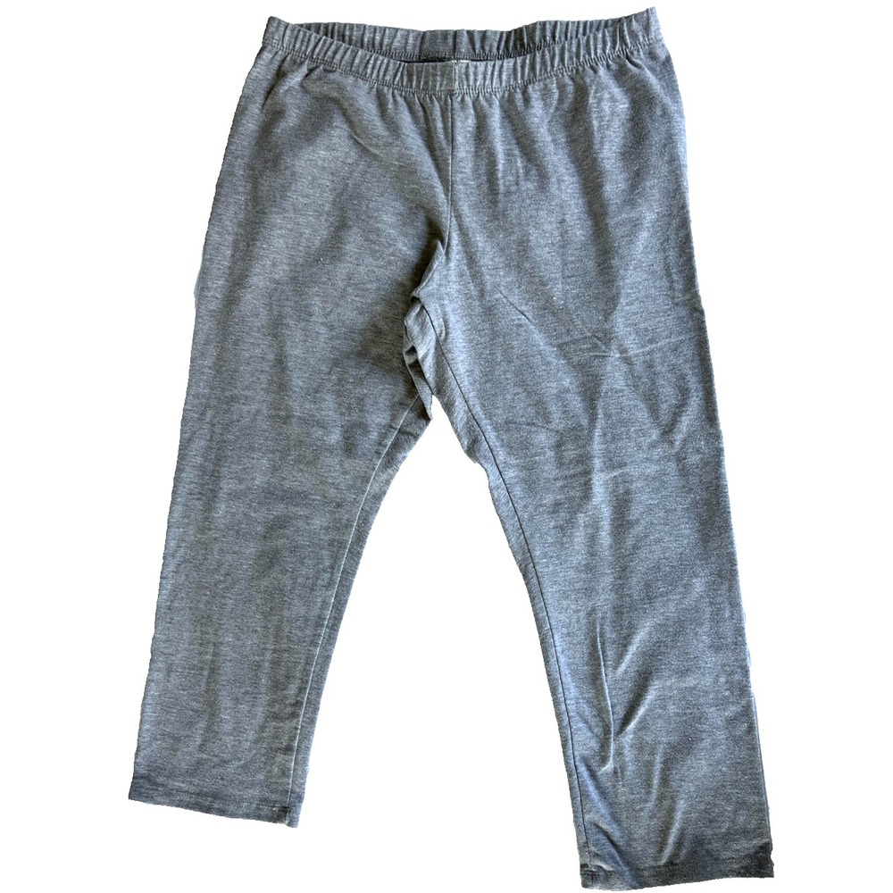 Gray Lounge Pants Womens M Stretch Spandex Elastic Waist Cropped Casual
